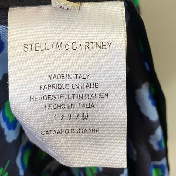Stella McCartney Silk Shirt Dress Floral Blue Green Midi IT 38 US 2 / 4 - Picture 7 of 9